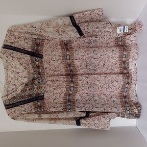 Style & Co. Printed Peasant Top - XL